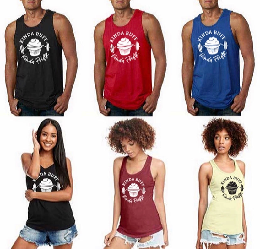 Kinda Buff Kinda Fluff Next Level Ladies Racerback Tank