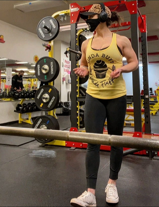 Kinda Buff Kinda Fluff Next Level Ladies Racerback Tank